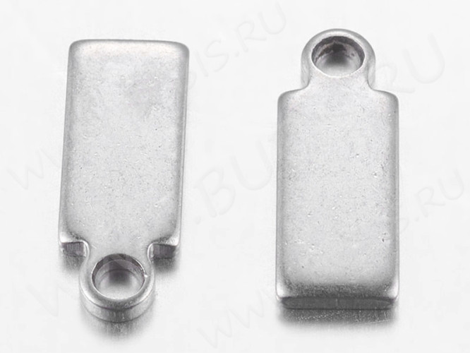 Подвеска Жетон 20 Прямоугольник 10*4*0,6мм цвет платины (Хирургическая сталь) (10шт)