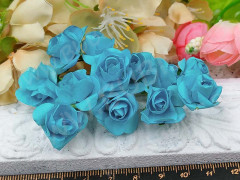 (СКИДКИ!!!) Цветок для декора 01 бумажный 70*10*10мм небесно-голубой (декор) (12шт.)