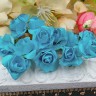 Купить (СКИДКИ!!!) Цветок для декора 01 бумажный 70*10*10мм небесно-голубой (декор) (12шт.) с доставкой по России