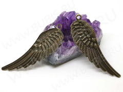 Декоративный элемент 040 подвеска Крыло 68,5*21*1мм античная бронза (Iron)