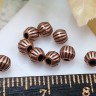 Купить Бусина 093 биконус полосатый 4*3,8мм античная медь (литьё) (10шт.) с доставкой по России