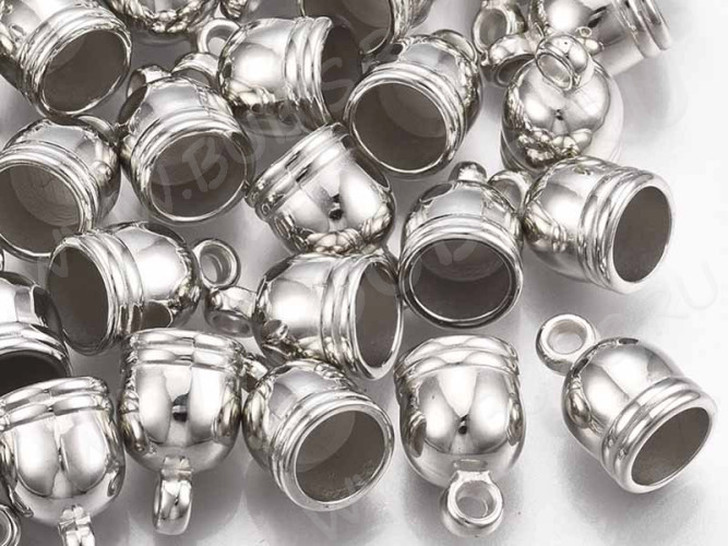 Концевик 112 пластиковый 14*10*8мм цвет платины (акрил CCB) (10шт)