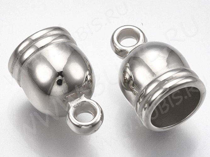 Концевик 112 пластиковый 14*10*8мм цвет платины (акрил CCB) (10шт)