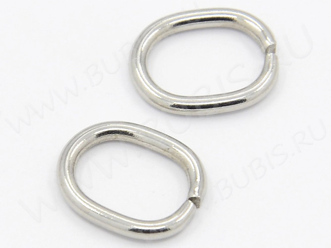 Колечки овальные 13,5*11*1,5мм цвет платины (Хирургическая сталь) (10шт)