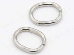 Колечки овальные 13,5*11*1,5мм цвет платины (Хирургическая сталь) (10шт)