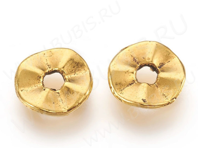 (СКИДКИ!!!) Рондели 085 волнистые 7*7*1,2мм античное золото (литьё) (50шт.)