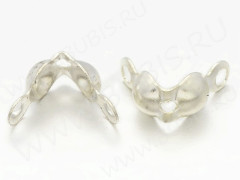 Зажимы №45 Калотты укреплённые 7*4мм серебристые (Brass) (20шт.)