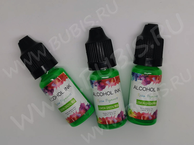 Краситель 02 Алкогольные чернила спиртовые Лимонно-Зелёный Lemon Green (Alcohol Ink)(10мл)