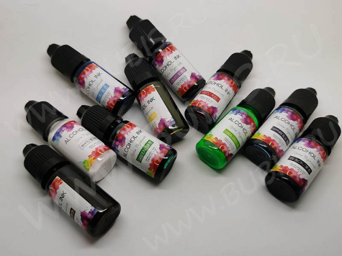 Краситель 02 Алкогольные чернила спиртовые Лимонно-Зелёный Lemon Green (Alcohol Ink)(10мл)