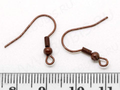 Швензы-крючки №048 с пружинкой и шариком 18,5*17мм античная медь (Brass) (1 пара)