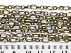 Цепочка I013 звенья 6*3,5мм и с узором 4,3*3,3мм античная бронза (Iron) (50см)