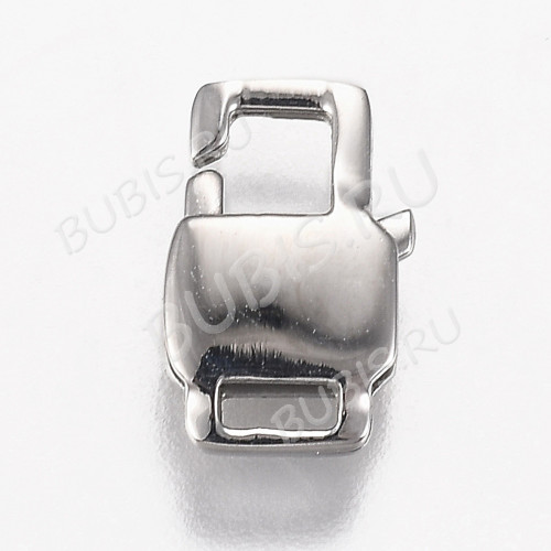 Замочек карабин №110 прямоугольный 12*8*2,5мм цвет платины (Хирургическая сталь)