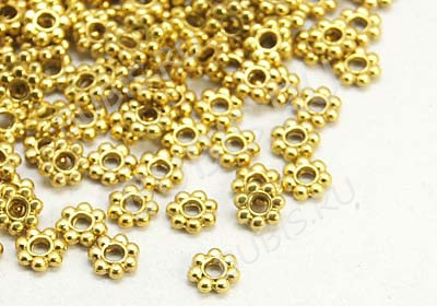 Рондели 040 Дейзи 4*4*1мм золотистые (литьё) (100шт)