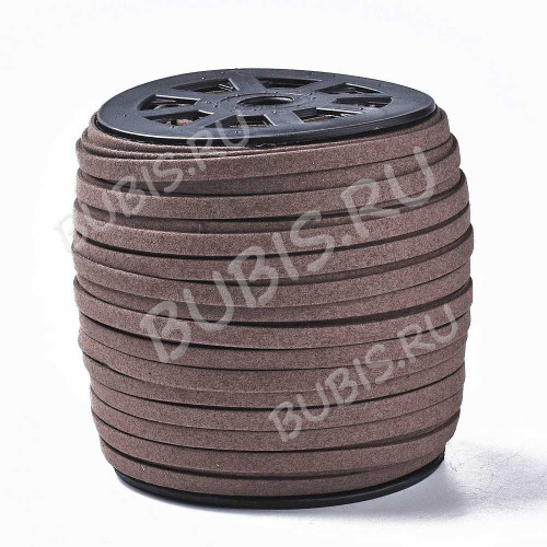 Замшевый шнур 06 плоский 6*1,5мм коричневый (1м) 