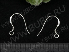 Швензы-крючки №050 серебро с пробой S925 19,5*16*0,5мм серебристые (Sterling Silver) (1 пара)