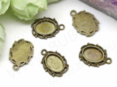 Подвеска-сеттинг Овал 42 (сеттинг 8*6мм) 15*10*2мм античная бронза (литьё)