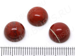 Кабошон каменный 061 Круг 10*10*5мм Яшма красная (камни)
