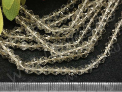 (СКИДКИ!!!) Бусина Биконус гранёный 5*4,5мм Хрусталь св.раухтопаз прозрачный (имитация Сваровски) (20шт.)