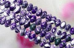 Бусина Абакус 8*8*5,5мм Турквенит бело-фиолетовый (камни)