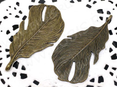 Подвеска Пёрышко 18 3D большое 48*24*1,8мм античная бронза (литьё)