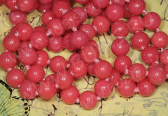 Бусина округлая 8мм Коралл лососевый натуральный (камни)