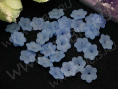 Бусина акрил Цветочек 04 матовый 12*12*4,5мм голубой полупрозрачный (акрил) (10шт.)