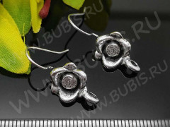 Швензы-крючки №060 Роза 25*18*11мм античное серебро (Brass и литьё) (1пара)