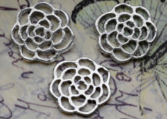 Декоративный элемент 026 Цветочек 16*15,5*1,5мм цвет платины (литьё)