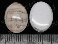 Кабошон стеклянный 12 Овал 18*13*5,8мм рисунок 31 (стекло)