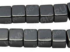 Бусина каменная Кубик 07 6*6*6мм Гематит (камни) (10шт.)