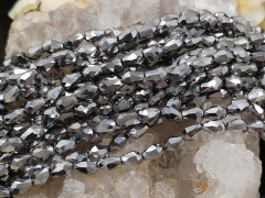 Бусина Капля гранёная 6*4*4мм т.серебристая непрозрачная (имитация Сваровски) (10шт.)