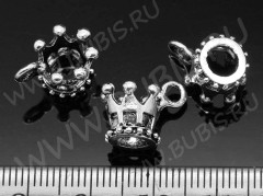 Подвеска Корона 11 3D 14*12*9мм античное серебро (литьё)