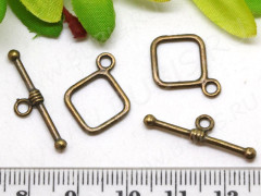 070 Тоггл средний Ромб 18*14мм и 24*6,5мм античная бронза (литьё)