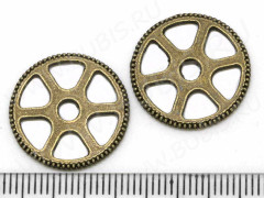 Шестерёнка 01 двусторонняя 19,5*19,5*1,6мм античная бронза (литьё) (Steampunk)