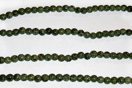 (ОПТ) Бусина округлая 6мм Змеевик (камни) (НИТЬ)