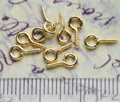 Штифт винтовой 02 толстый 8*4*1,3мм золотистый (Iron) (100шт.)