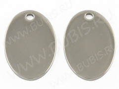 Подвеска Жетон 21 Овал 17,5*11,5*0,7мм цвет платины (Хирургическая сталь)