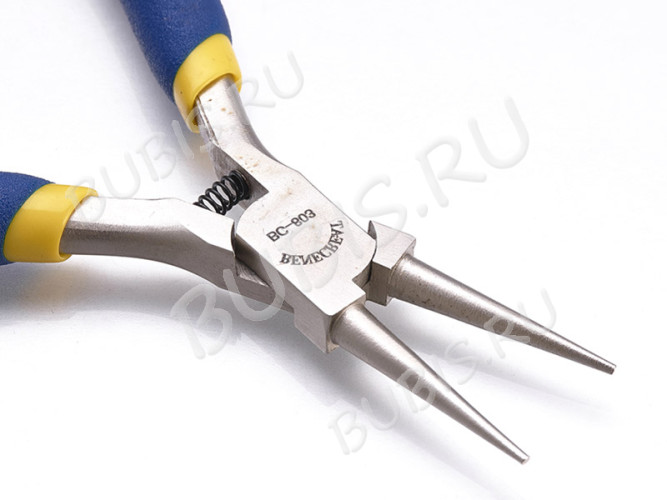 Круглогубцы 14 сине-жёлтые и цвет платины (инструменты для бижутерии)