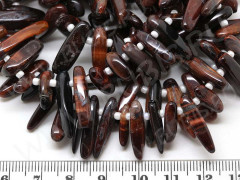 (ОПТ) Бусина каменная Клык 01 15-20*2,5-5мм Бычий глаз (камни) (НИТЬ)