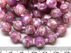 (ОПТ) Бусина округлая Мозаика 06 с перламутром 10мм св.сиреневая (камни) (НИТЬ)