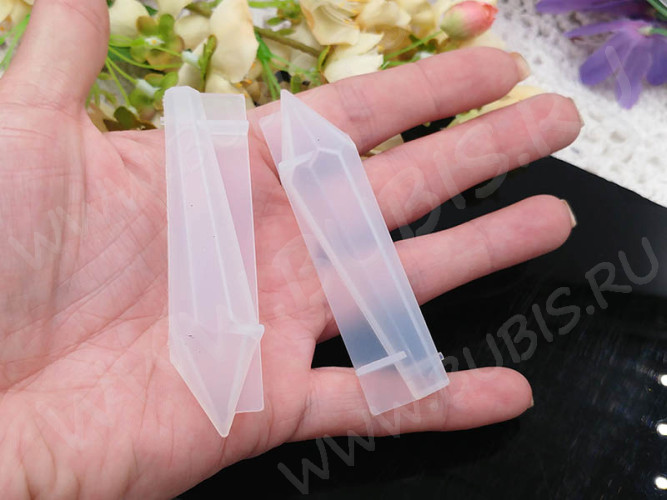 Молд 141 для эпоксидной смолы с боковой заливкой подвеска Кристалл Пуля гранёная 80*19*18мм (силикон)