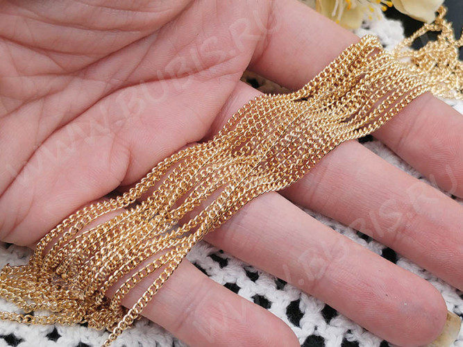 Цепочка I124 простая кручёная тонкая звено 2,7*2мм светлое розовое золото (Iron) (50см)