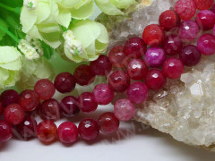 Бусина округлая ГРАНЁНАЯ 10мм Агат кракле т.фуксия (камни)