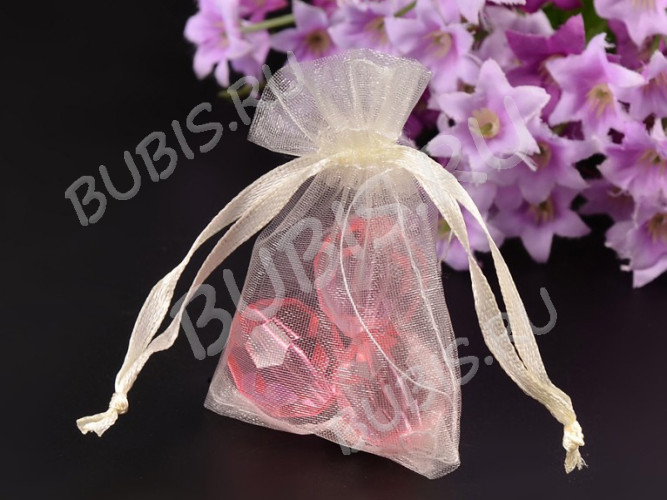 Мешочек органза 13 70*50мм АЙВОРИ без рисунка (упаковка для украшений) (10шт.)