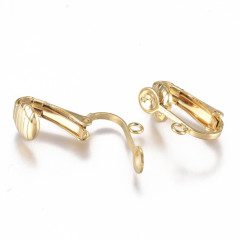 Основы для клипс №26-G 16*12*7,5мм Real Gold Plated 18K золотистые (Хирургическая сталь)(1 пара)