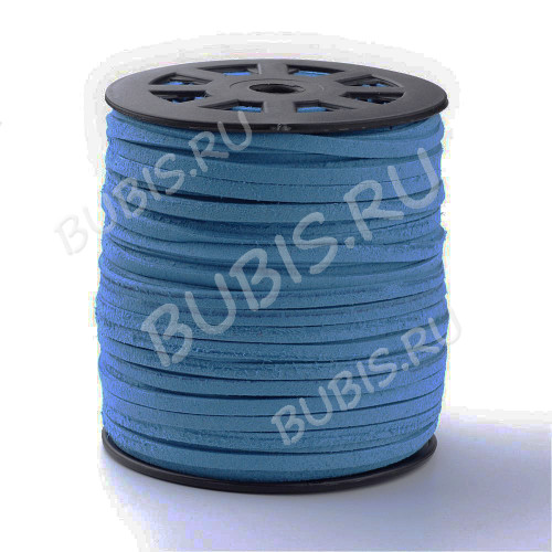 Замшевый шнур 04 плоский 4*1,4мм пастельный голубой (1м) 