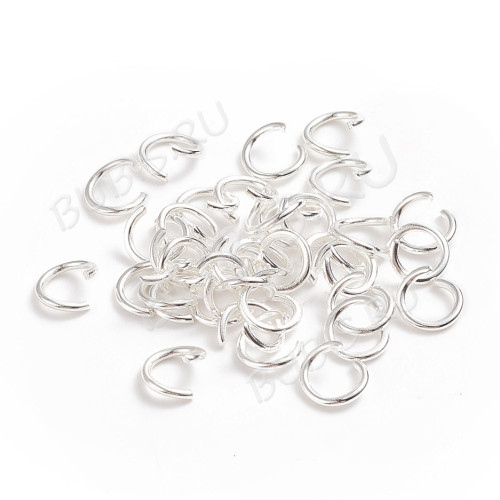 Колечки одинарные обычные 6*0,9мм серебристые (Iron) (100шт)