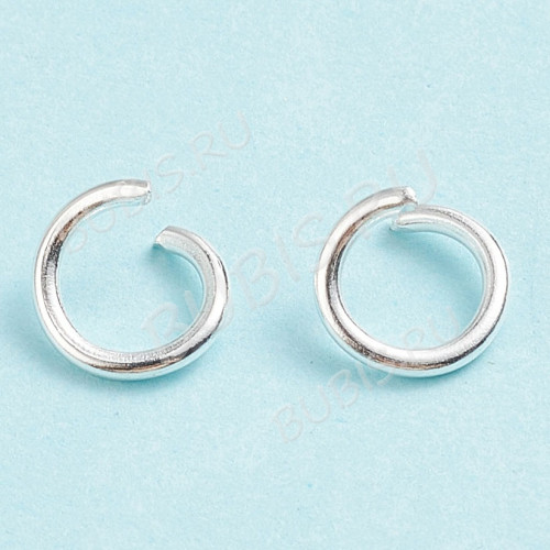 Колечки одинарные обычные 6*0,9мм серебристые (Iron) (100шт)