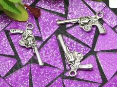 Подвеска Пистолет 05 3D Револьвер 23,5*12*2,5мм античное серебро (литьё)