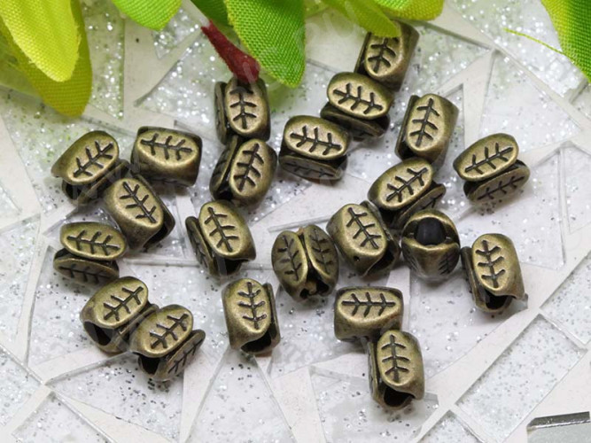 (СКИДКИ!!!) Бусина 021 Листики 7*5,5*5,5мм античная бронза (литьё) (10шт)